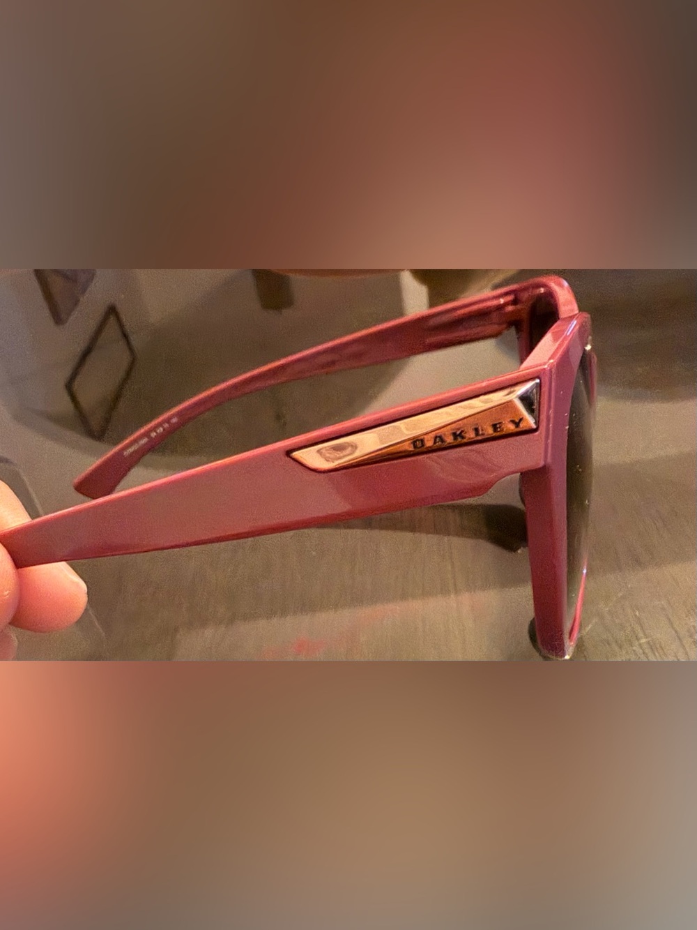 Oakley Pink Frame Sunglasses with Brown Lenses Used - Picture 2 of 4